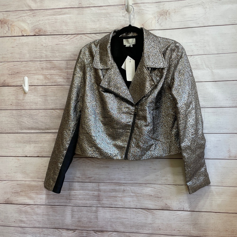 NEW WITH TAGS SB‎ BY SACHIN & BABI METALLIC MOTO BLAZER